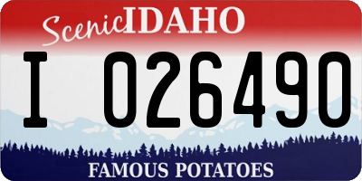 ID license plate I026490