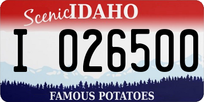 ID license plate I026500
