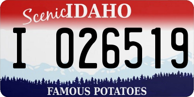 ID license plate I026519