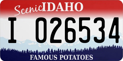ID license plate I026534