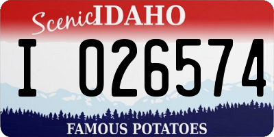 ID license plate I026574