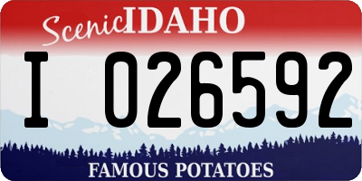 ID license plate I026592