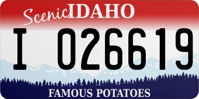 ID license plate I026619