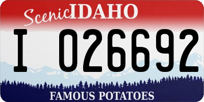 ID license plate I026692