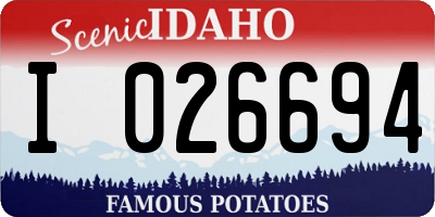 ID license plate I026694