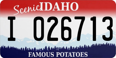 ID license plate I026713