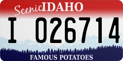 ID license plate I026714