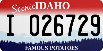 ID license plate I026729