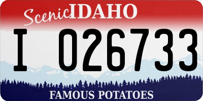 ID license plate I026733