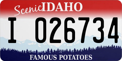 ID license plate I026734