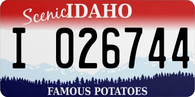 ID license plate I026744