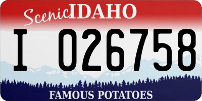 ID license plate I026758
