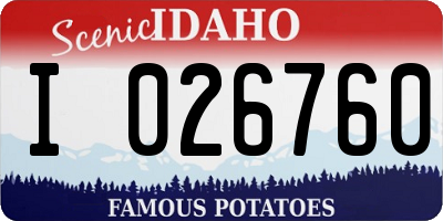 ID license plate I026760