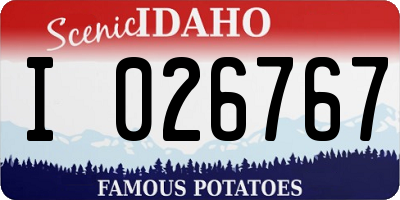 ID license plate I026767
