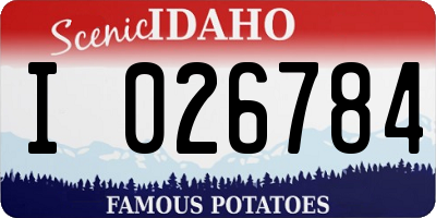 ID license plate I026784