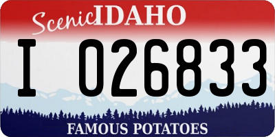 ID license plate I026833