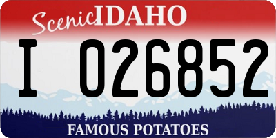 ID license plate I026852