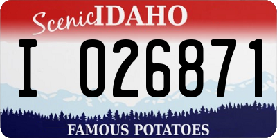 ID license plate I026871
