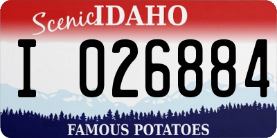 ID license plate I026884