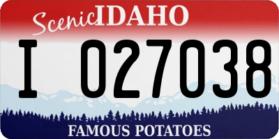 ID license plate I027038