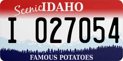 ID license plate I027054