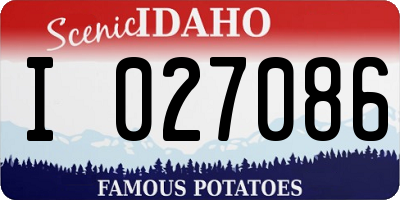 ID license plate I027086