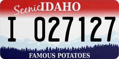 ID license plate I027127