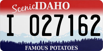 ID license plate I027162