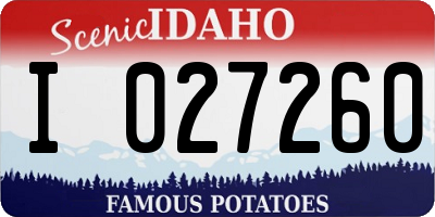 ID license plate I027260