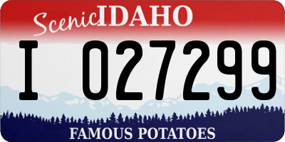 ID license plate I027299
