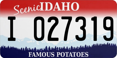 ID license plate I027319