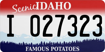 ID license plate I027323