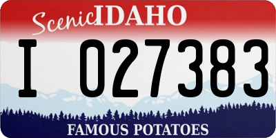 ID license plate I027383