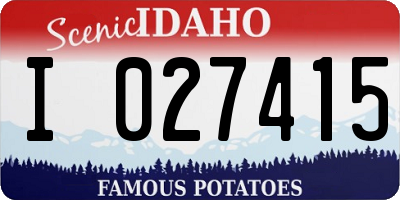 ID license plate I027415