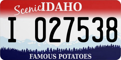 ID license plate I027538