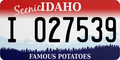 ID license plate I027539