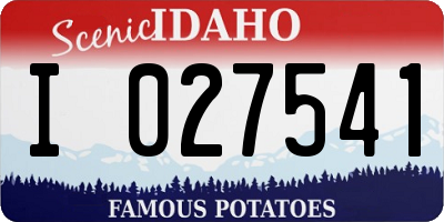 ID license plate I027541