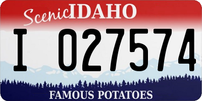 ID license plate I027574