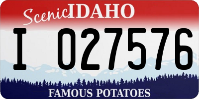ID license plate I027576