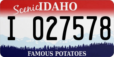 ID license plate I027578