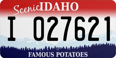 ID license plate I027621