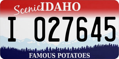 ID license plate I027645