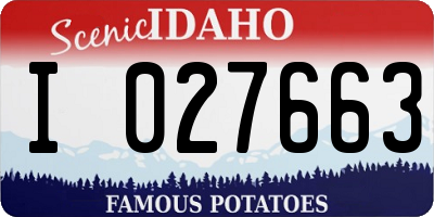 ID license plate I027663