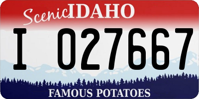 ID license plate I027667