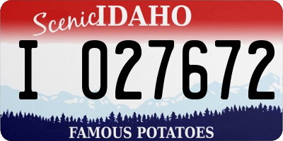 ID license plate I027672