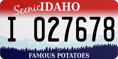 ID license plate I027678