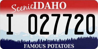 ID license plate I027720