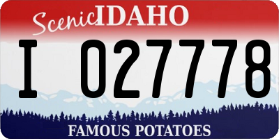 ID license plate I027778