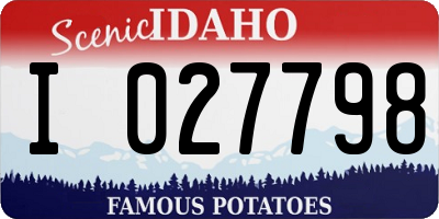 ID license plate I027798