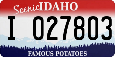 ID license plate I027803